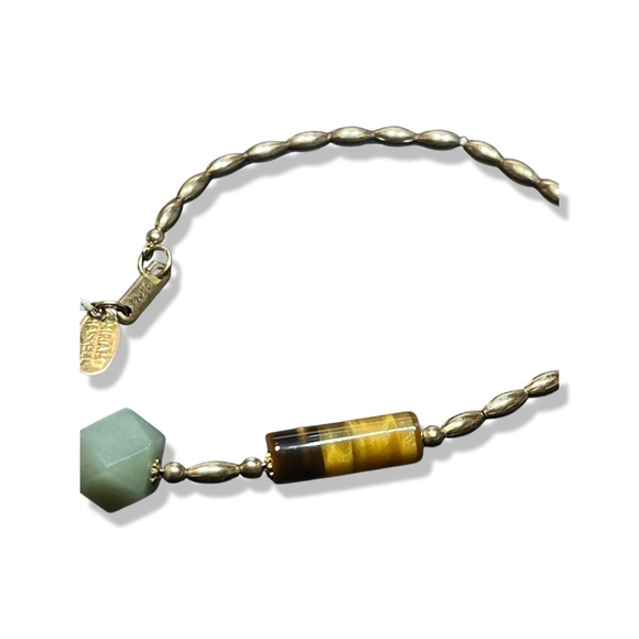 MIRIAM HASKELL rare 12kt Gold Filled Tigers Eye and Chalcedony Choker/Necklace - Picture 14 of 15